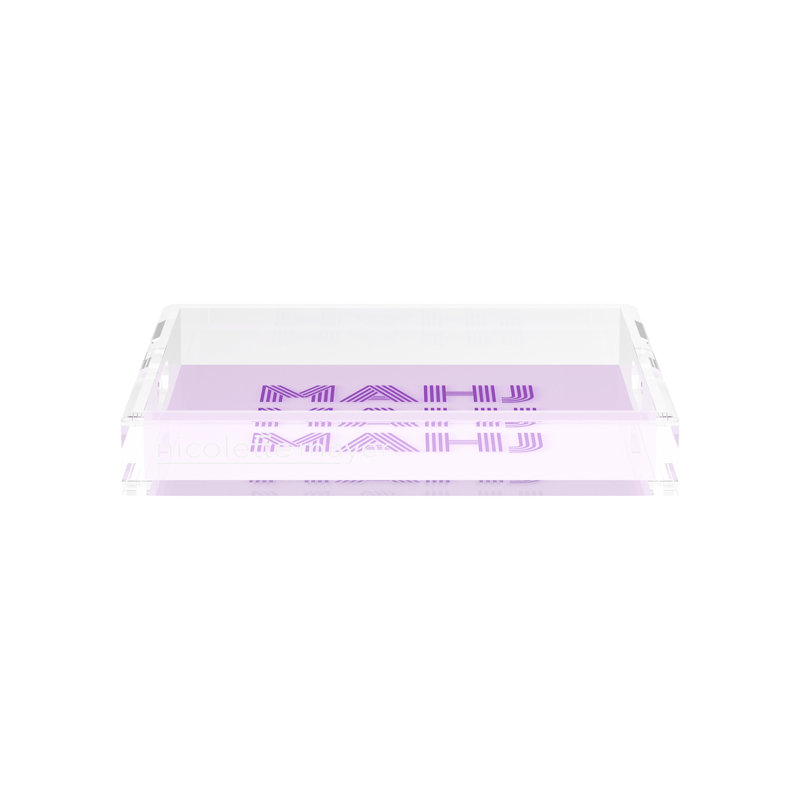 Mahjong Abstract Decorative Tray, 12"W x 12"D x 2"H, Lilac, Square