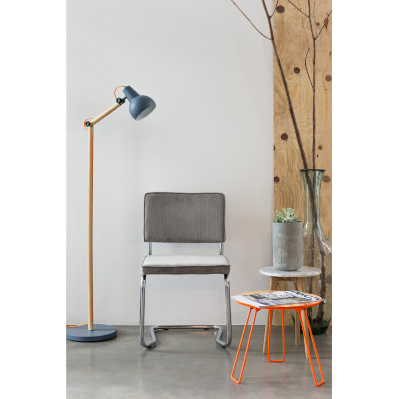 Ridge Kink Upholstered Dining Chair, Gray, Silver