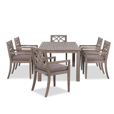 Morell 6 - Person Rectangular Eucalyptus Outdoor Dining Set With Cushions by Birch Lane