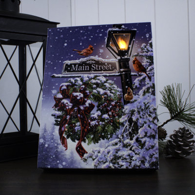 Main Street Christmas 8x6 Lighted Tabletop Canvas