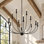 Lustre style campagne moderne surdimensionné à 12 lumières et l 48 po