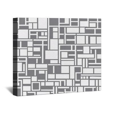 Gray White Rectangles Canvas Gallery Wrap in Many Sizes
