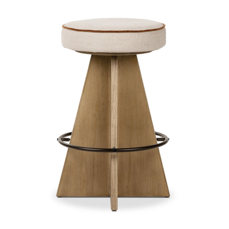 Damon Swivel Stool-Sapphire Khaki-Counter, Brown, Harbor Sand, Bar Stool (27.17" Seat Height)