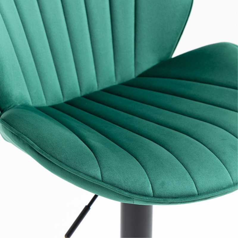 Ensemble de 2 tabourets de bar réglables avec dossier et repose-pieds, chaises de bar à hauteur de comptoir pour la cuisine, pub - vert