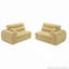 Canapé tissé à compression en chenille rayée, canapé compact à rangée droite avec éponge haute densité, canapé économiseur d'espace requis sans assemblage pour salon, appartement, bureau-129595791