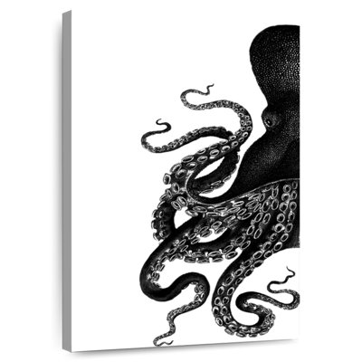 Pieuvre Brampt noir et blanc I