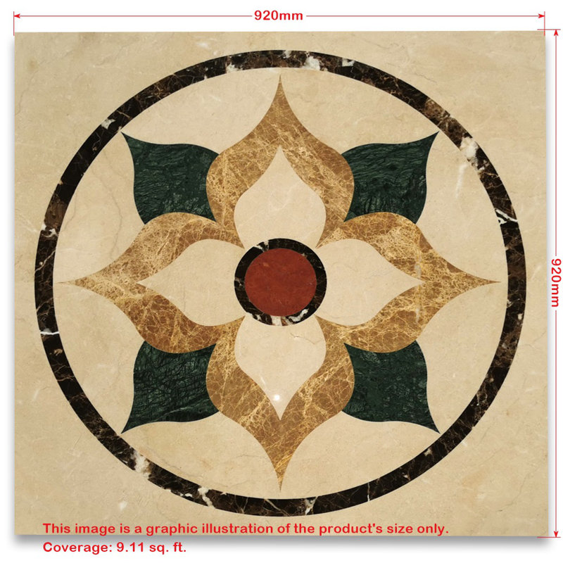 36" x 36" Marble Mosaic Wall & Floor Tile