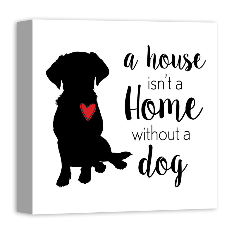 « house home dog », art textuel sur toile, H 12 po x l 12 po