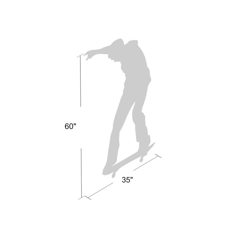 Adhésif décoratif Skateboard Silhouette VI, H 60 po x l 35 po