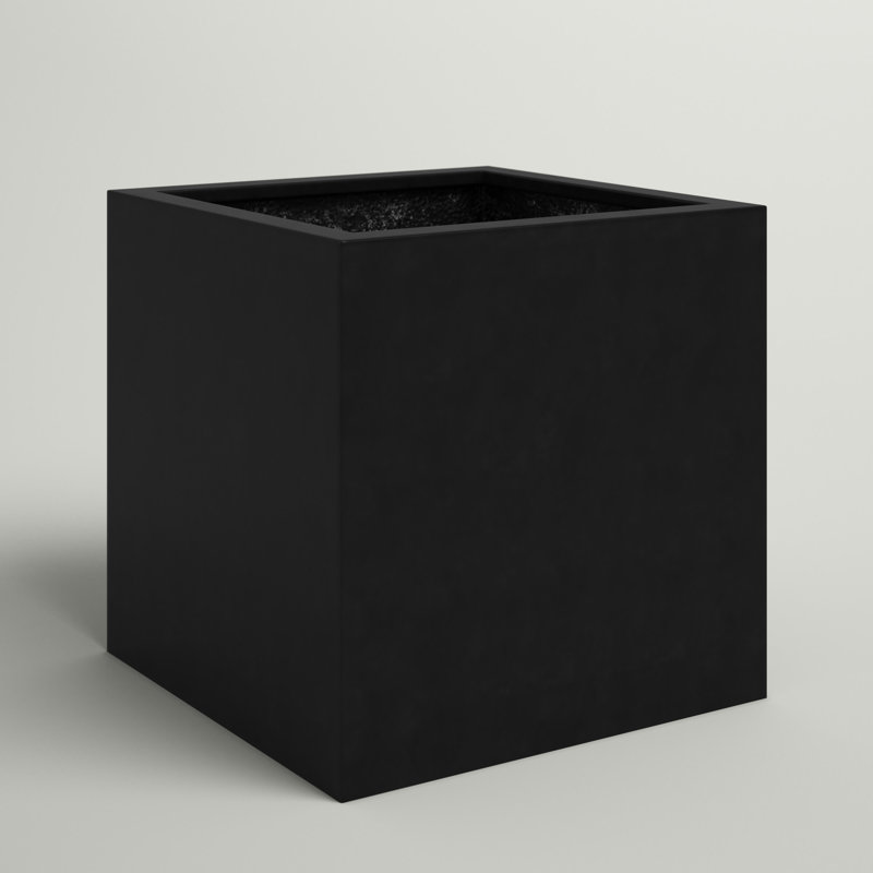 Eastvale Handmade Planter Box, Black, 12" H x 12" W x 12" D