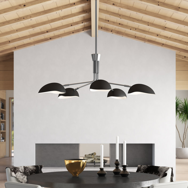 Racer 5 - Light Chandelier, Polished Nickel, Matte Black