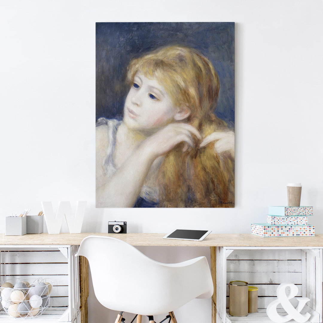 Kopf einer jungen Frau von Pierre-Auguste Renoir - Wrapped Canvas Graphic Art Print