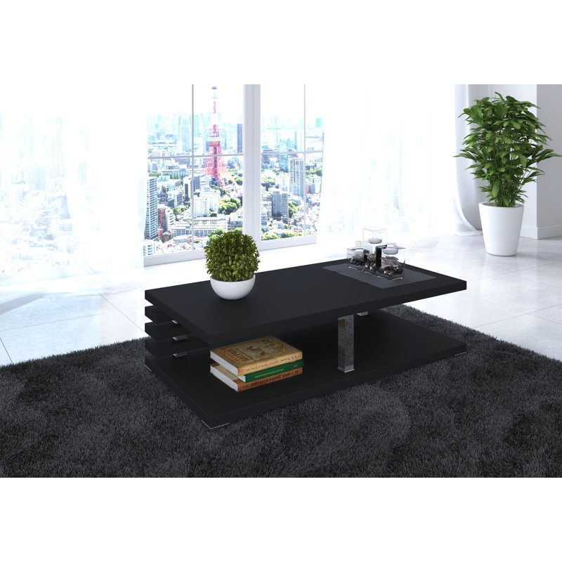 Despain Floor Shelf Coffee Table, Black