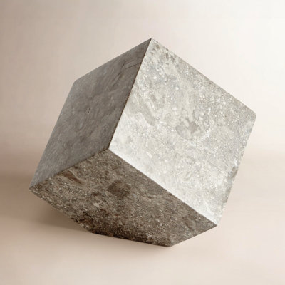 Sierra Genuine Marble Cube Sculpture
