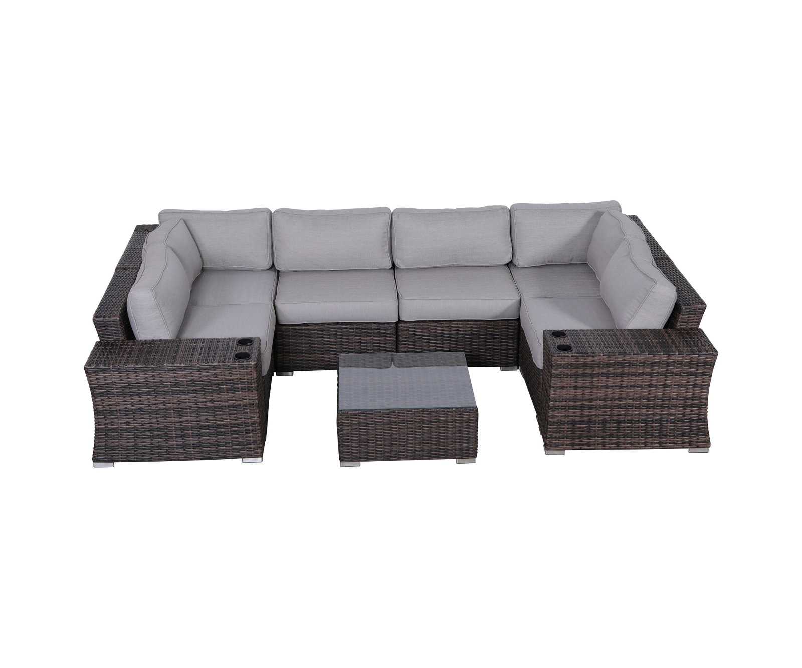 Marlene 4-Person Patio Seating Group, Brown