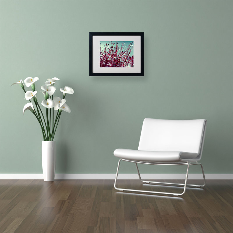 Morning Tunes Abstract Framed Canvas Art in Black Frame