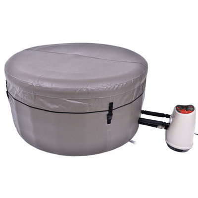 Grand Rapids 4-Person 100-Jet Inflatable Plug and Play Spa with Thermal Blanket and Lockable Cover