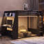 Lit mezzanine avec rangement pour bureau, chambre à coucher en bois aggloméré moderne