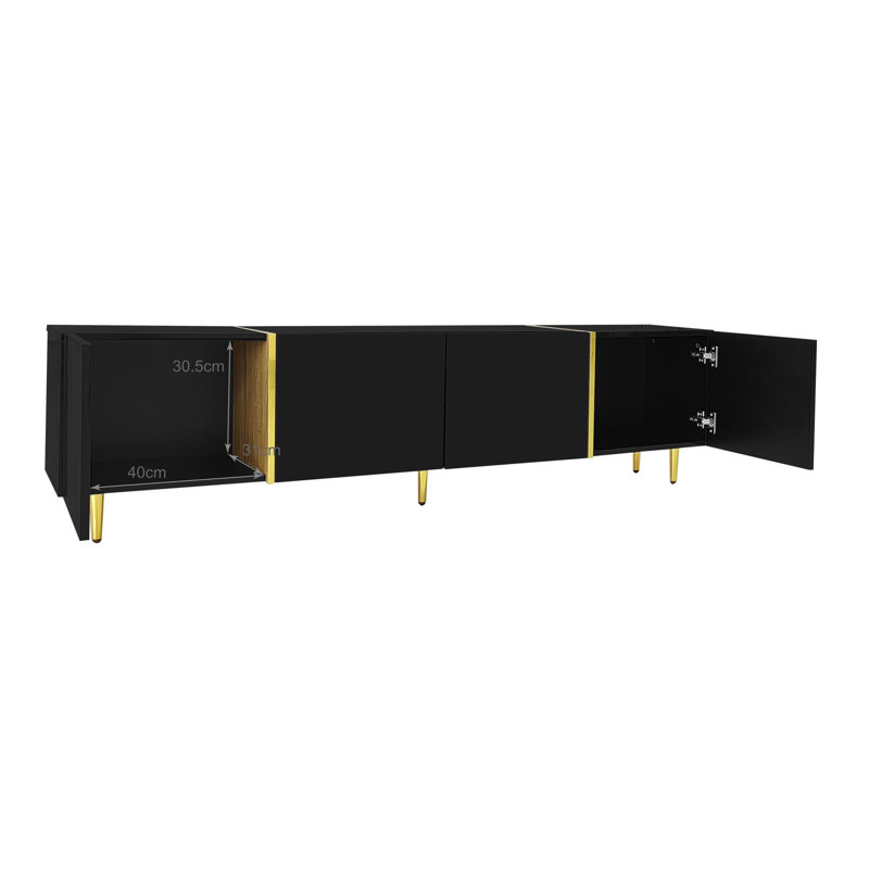 Unfinished TV Stand for TVs up to 75", Black