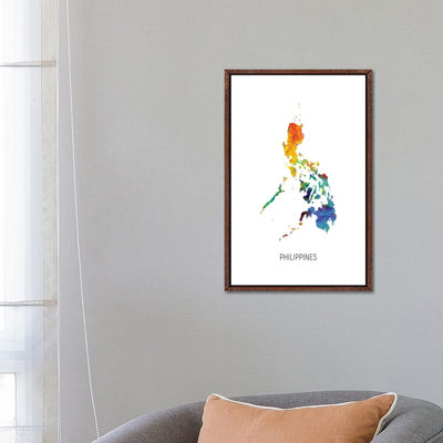 Philippines Map by Michael Tompsett - Print on Canvas