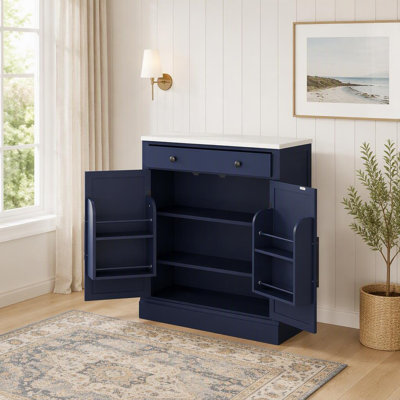 Garde-manger autoportant moderne, rangement pour nourriture buffet, armoire à café avec tiroir, 2 tablettes réglables et 2 tablettes de porte