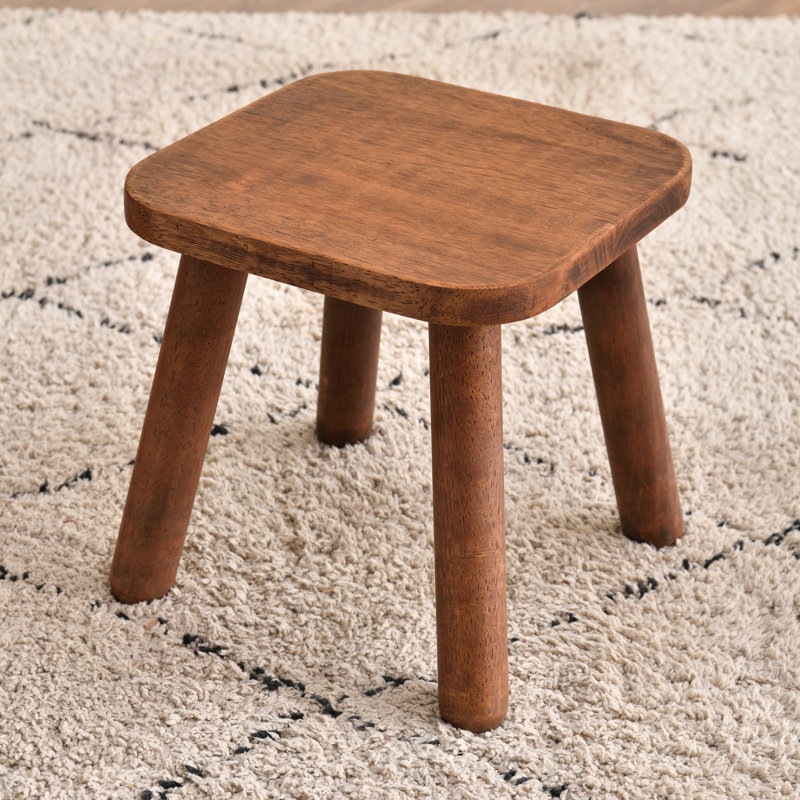 Solid Wood Accent Stool, Walnut