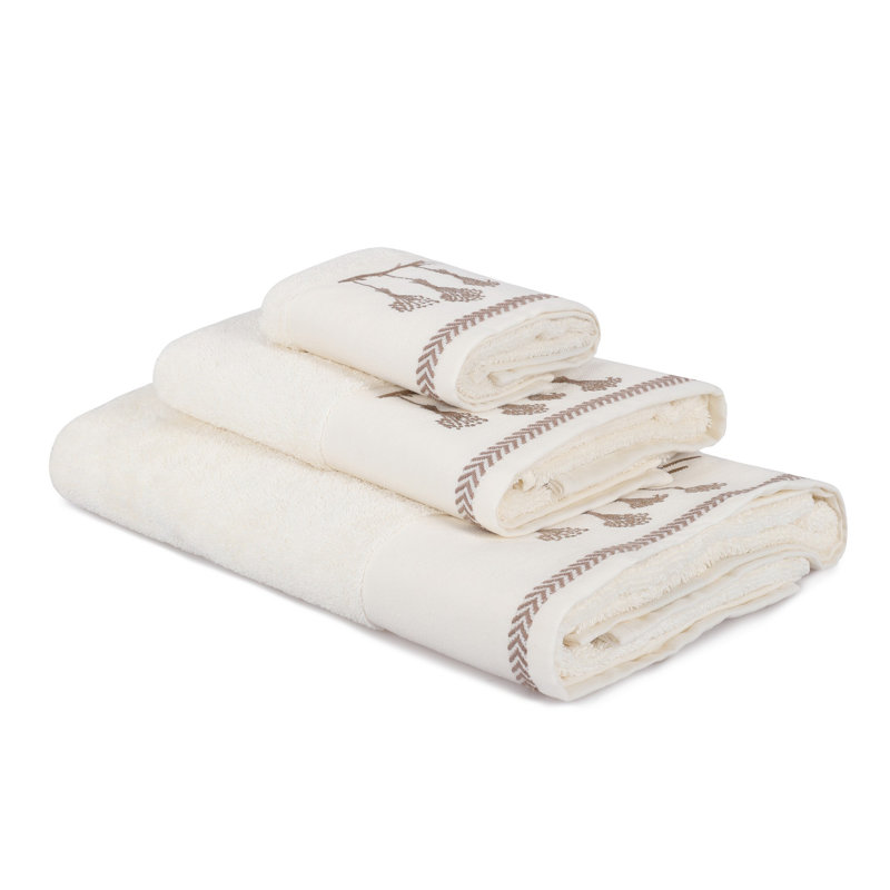 Ensemble de serviettes 100% coton 3 pièces Beranda, Brun