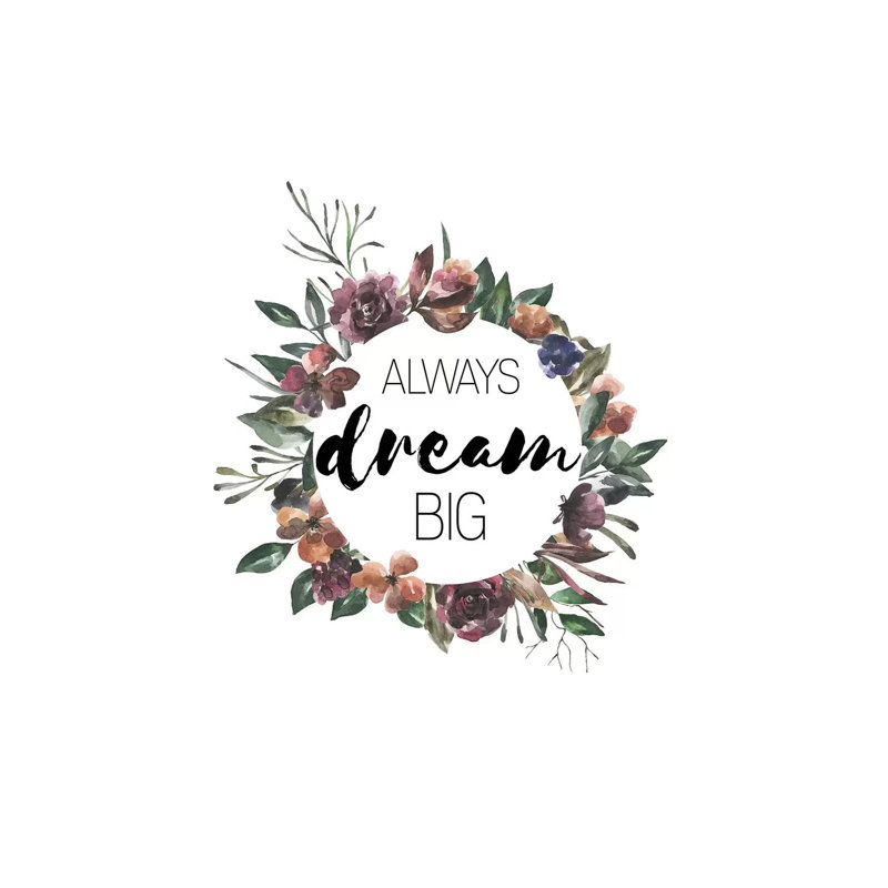 Always Dream Big Autumn Floral Collection - Wrapped Canvas Print, 101.6cm H x 66.04cm W x 1.91cm D