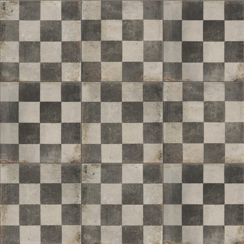 D'Anticatto 9" x 9" Porcelain Vintage Wall & Floor Tile