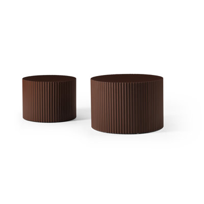 2 Nesting Coffee Table, Dark Brown For Living Area, Space & Functional Table Pair, Leisure Room, Stylish Robust