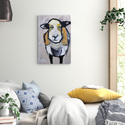 Grinning Sheep by Michelle Rivera - Wrapped Canvas Painting