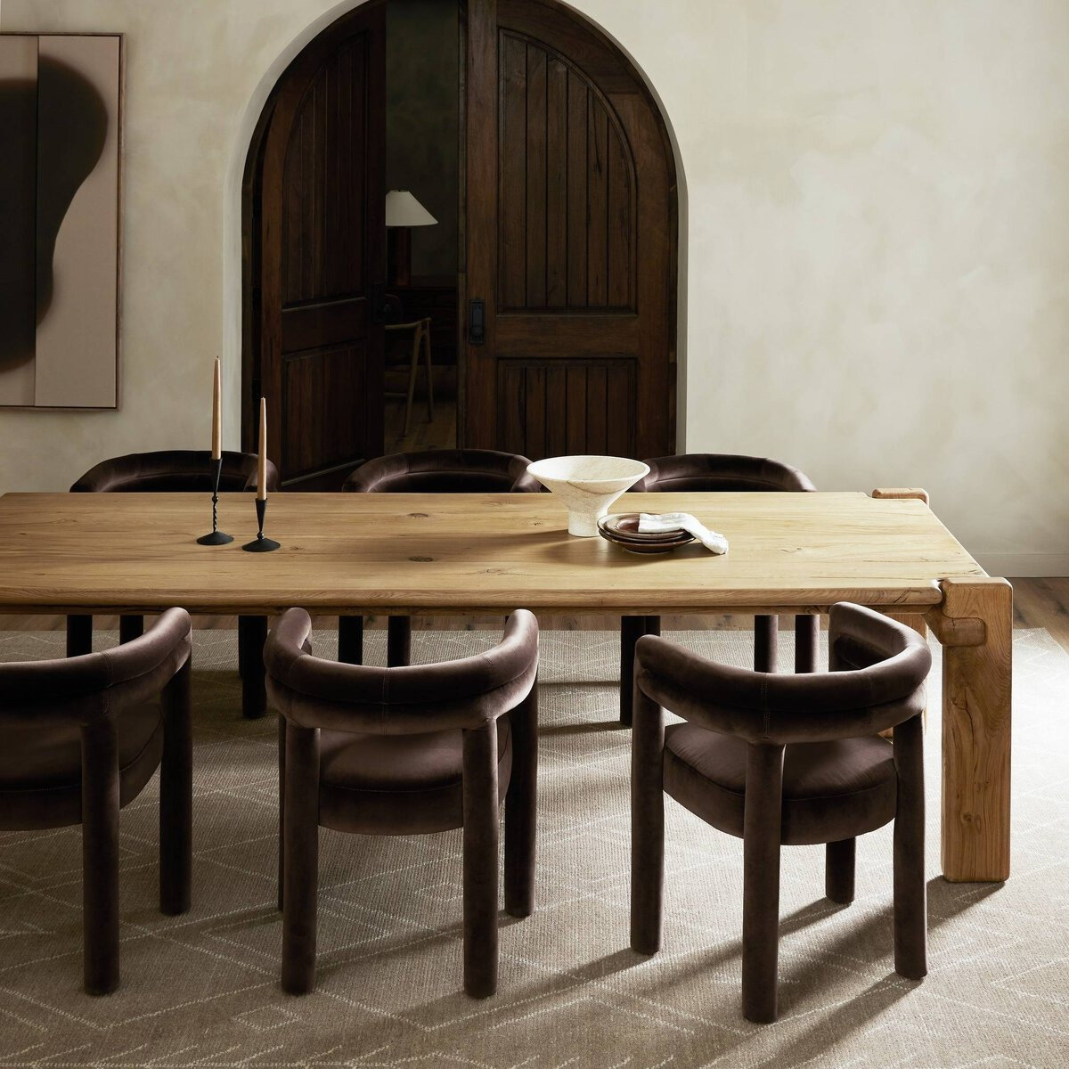 Garth 120 " Oak Dining Table, Natural Reclaimed French Oak