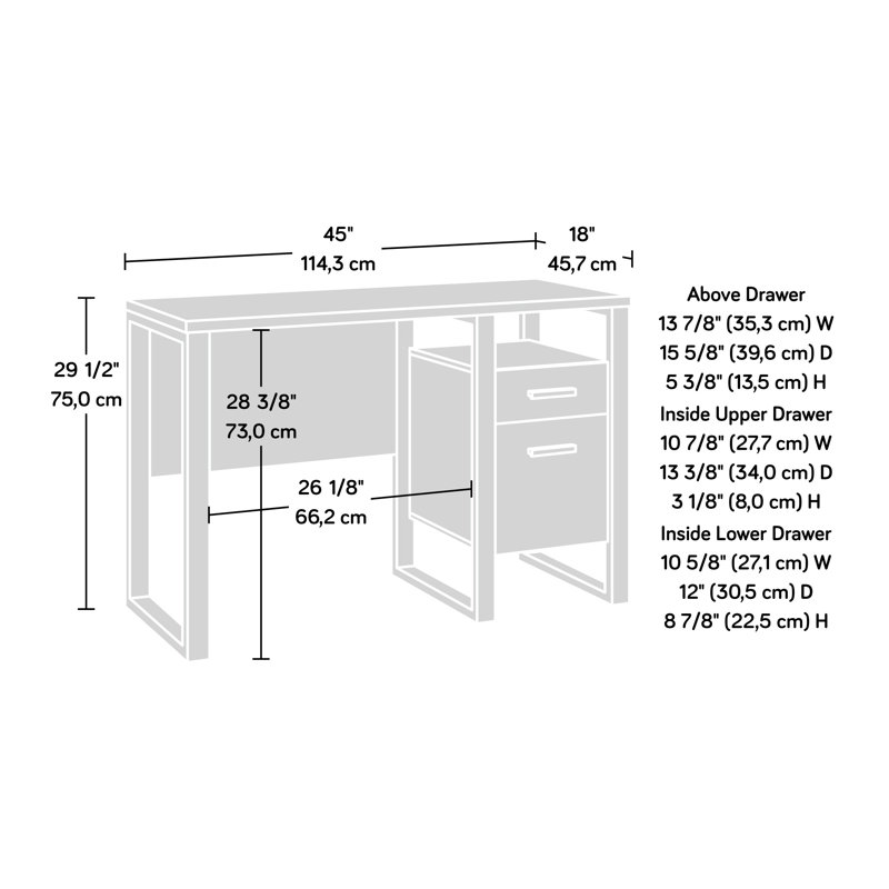 Bureau brun foncé avec tiroir et rangement | Idée de cadeau