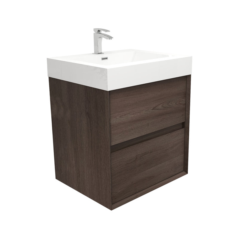 Ensemble de meuble-lavabo simple l 24 po, Chêne rouge