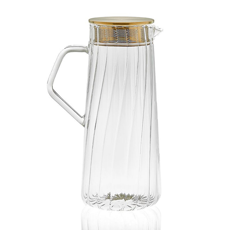 Pichet à thé et à eau Dandelion 40 oz liq., Transparent / Doré