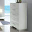 Commode une pièce de style contemporain moderne avec revêtement ultrabrillant et cinq tiroirs spacieux pour un rangement amélioré et un attrait esthétique-1481299848