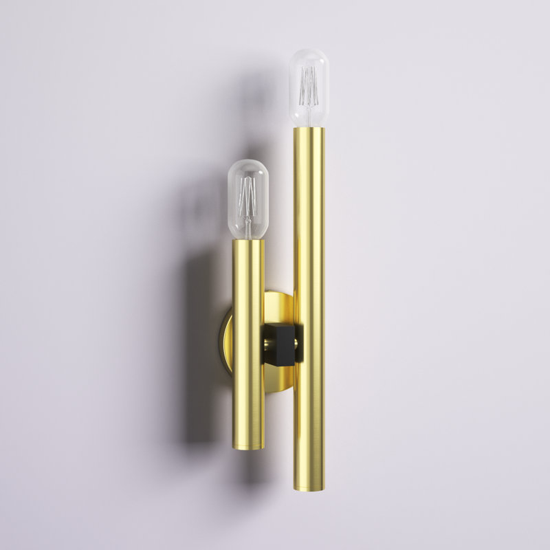 Steel Armed Sconce, Satin Brass