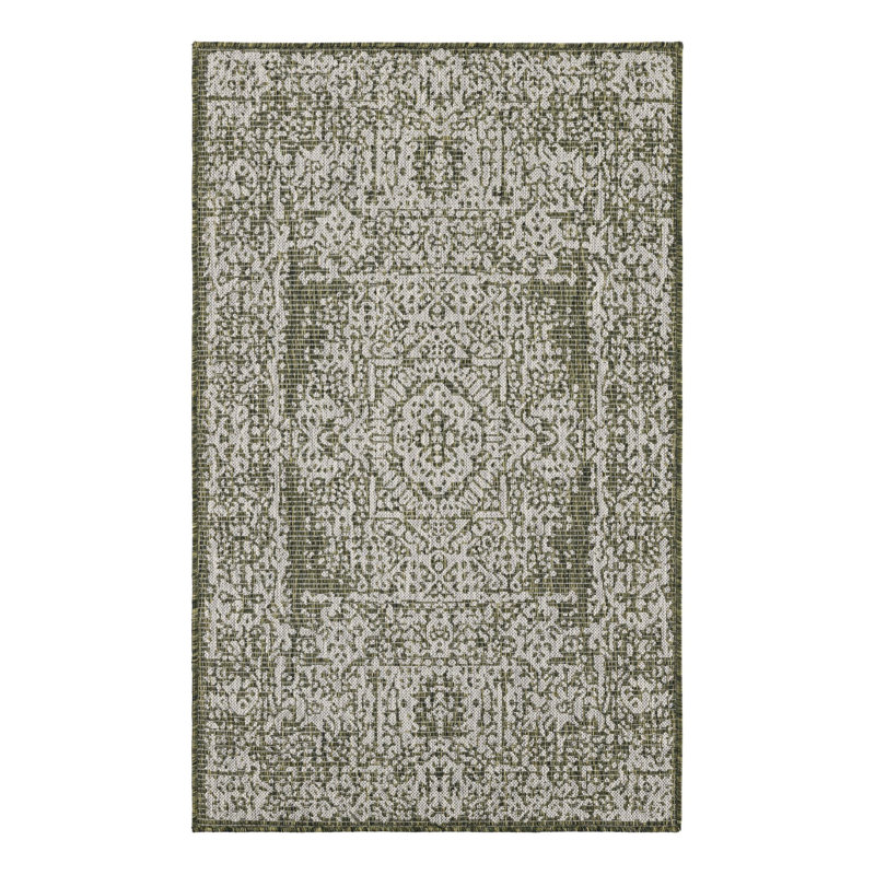 Cowie Green/Gray Rug, Rectangle 3'1" x 5'3"