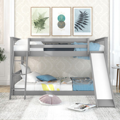 Full over Full Bunk Bed with Convertible Slide and Ladder by Harriet Bee
