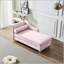 Chaise longue en velours avec rangement et pieds dorés-311504544