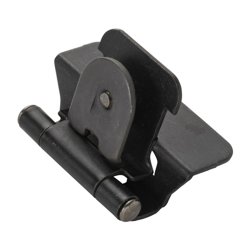 Double charnière démontable 1-1 / 4 po avec cadre à recouvrement automatique - fer noir - charnières de porte d'armoire (ensemble de 2)
