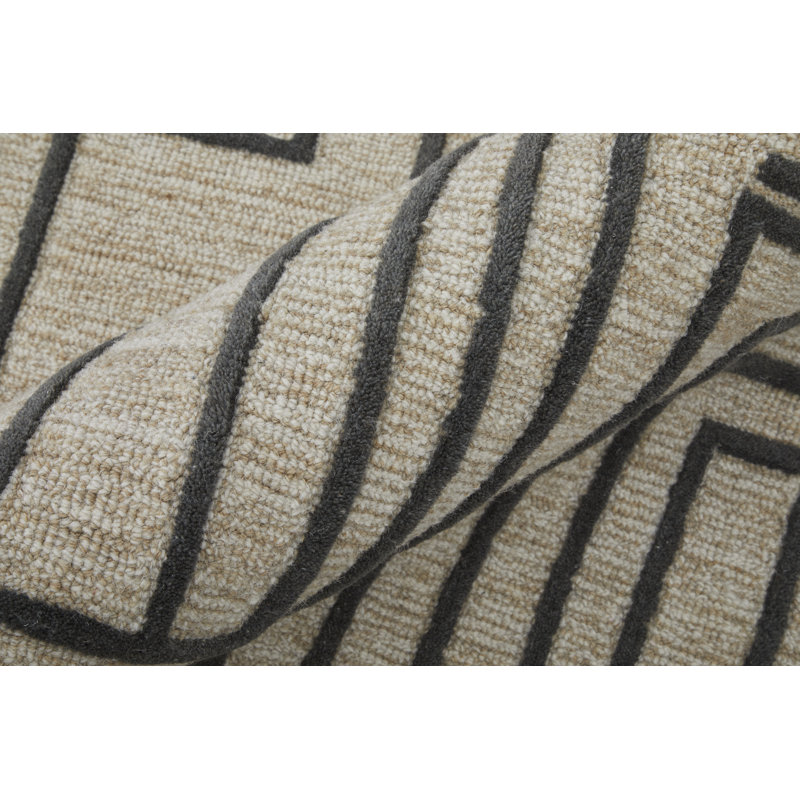 Gansett Modern Geometric, Tan/Brown Area Rug, Rectangle 8' x 10'