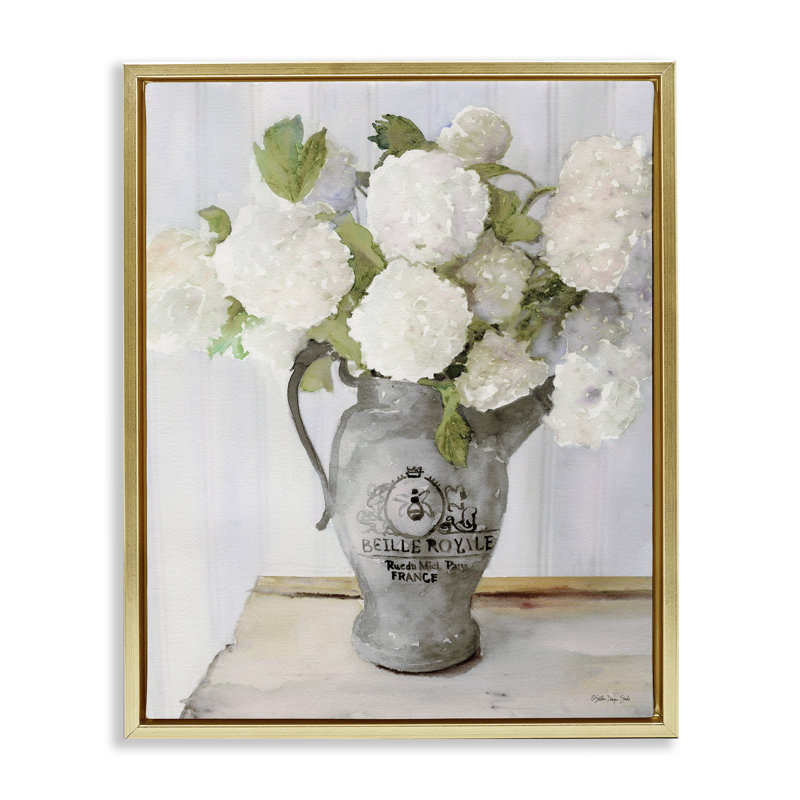 Art mural sur toile "Nature morte d'hortensia blanc" par Stellar Design Studio, H 31 po x l 25 po