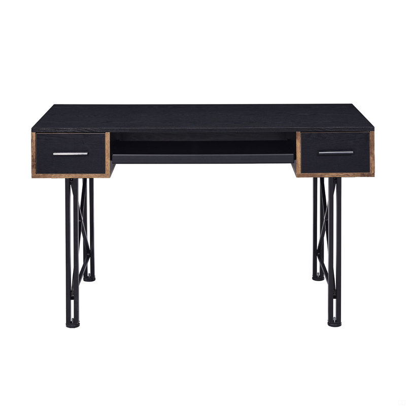Bureau d'ordinateur rectangulaire à 2 tiroirs