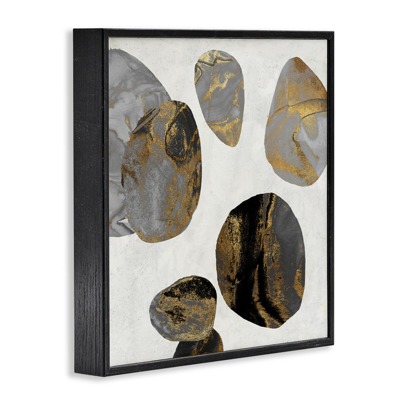 L'abstraction des œufs d'or, estampe numérique, conception de Jacob Q, Giclée encadrée noir minuit, H 12 po x l 12 po