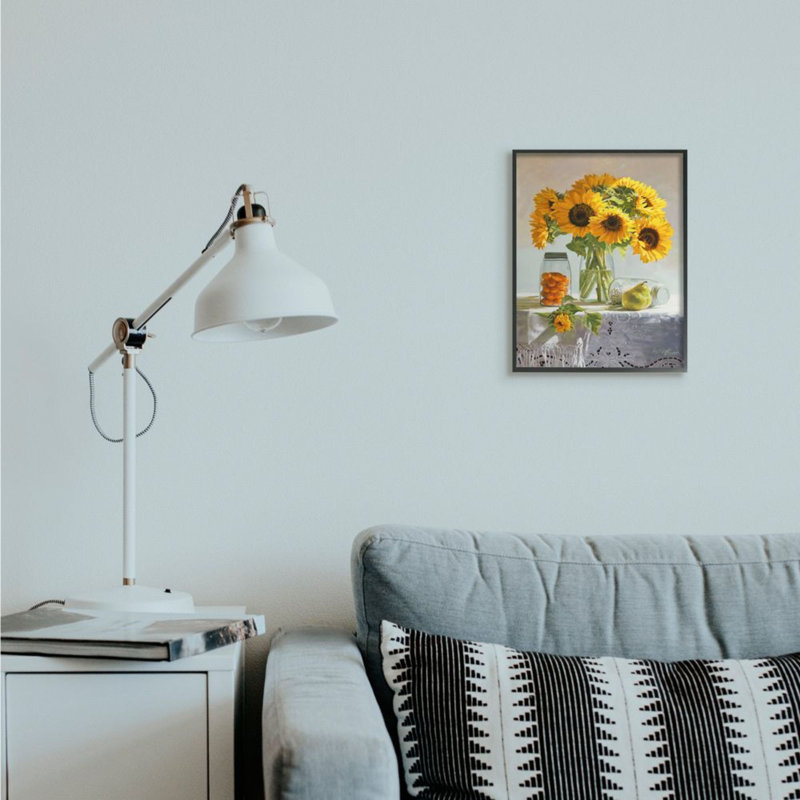 Pots de fleurs de style champêtre nature morte par Heide presse-impression d’art graphique, 14" H x 11" W x 1.5" D