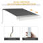 Dakota Fields 295cm W x 250cm D Polyester Cover Motorised Retractable Patio Awning,Door Canopy,Window Awning,Freestanding Awning