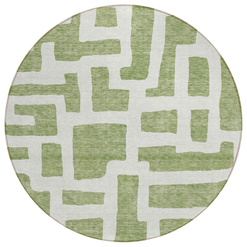 Chaffinch Flatweave Abstract Rug, Round 8'