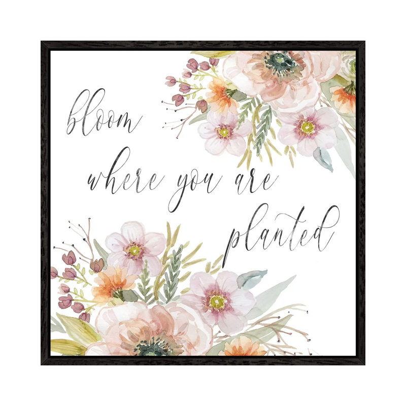 Peach Bloom I 1 Piece Wall Art on Canvas, 93.98 cm H x 93.98 cm W, Black Framed