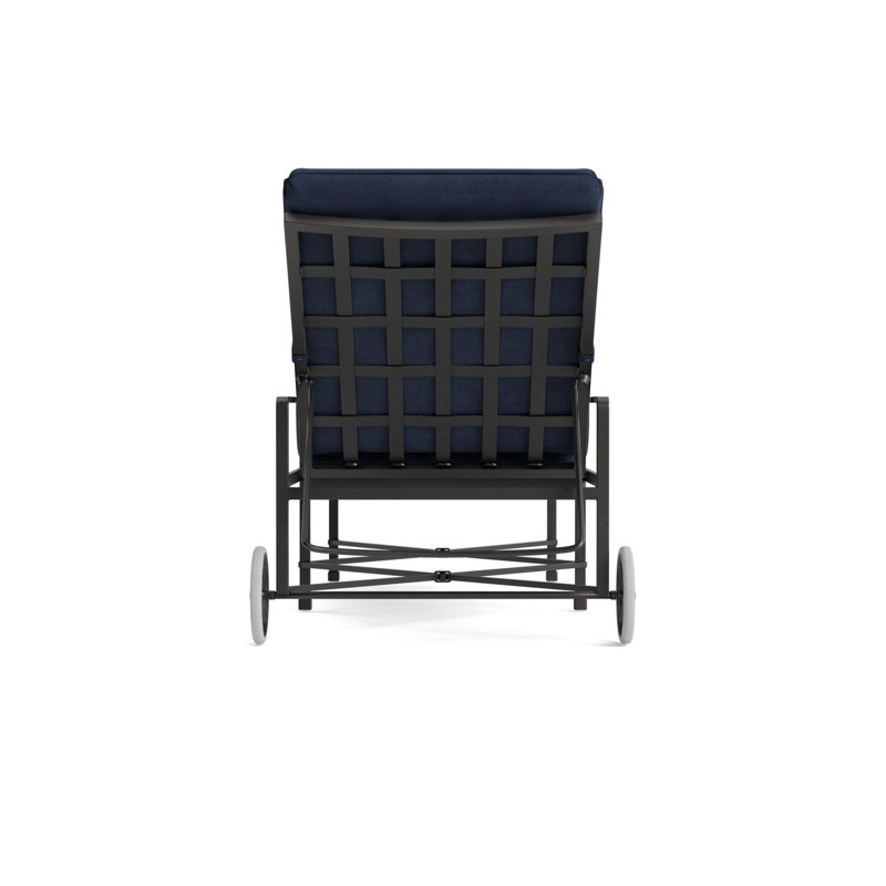 Venetian Outdoor Chaise Lounge, Textured Pewter, Fusion Neptune
